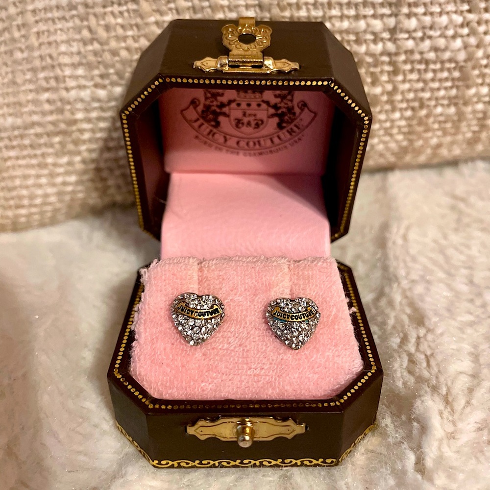 Juicy Couture heart stud earrings